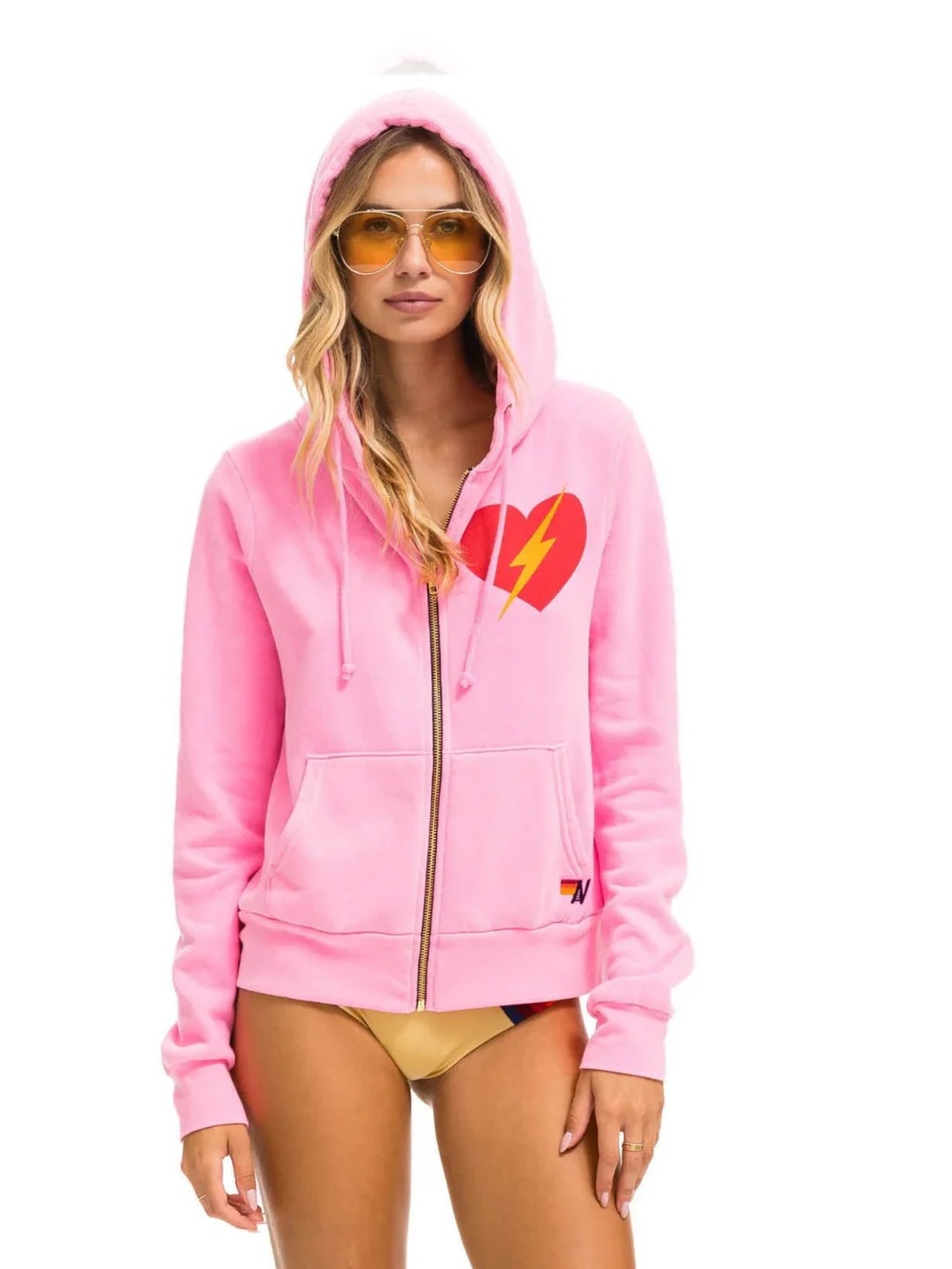 Aviator Nation Bolt Heart Hoodie NWT